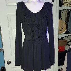 Elegant Black Ruffled Dress